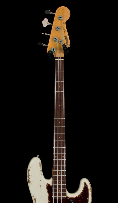 Used Fender Custom Shop '61 Jazz Bass Heavy Relic (2019) - Aged Olympic White #40413 With Original Hard Case