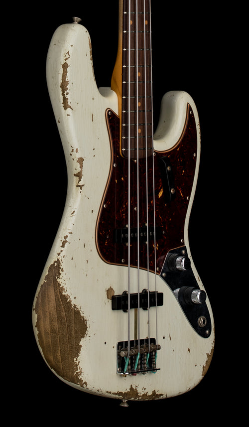 Used Fender Custom Shop '61 Jazz Bass Heavy Relic (2019) - Aged Olympic White #40413 With Original Hard Case