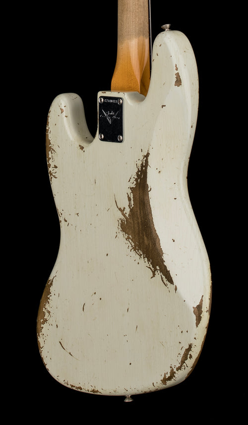 Used Fender Custom Shop '61 Jazz Bass Heavy Relic (2019) - Aged Olympic White #40413 With Original Hard Case