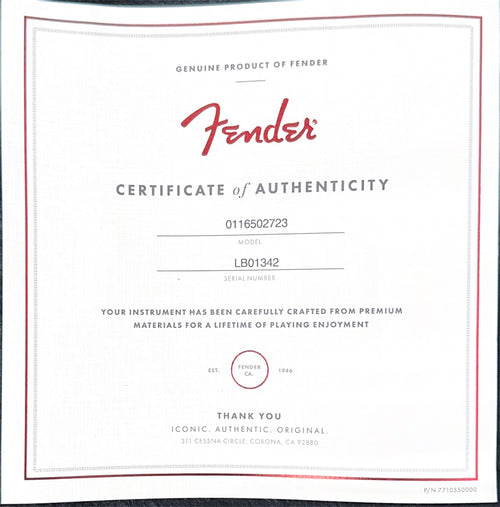 Used Fender Lincoln Brewster Stratocaster (2025) - Olympic Pearl #01342 with Original Hard Case