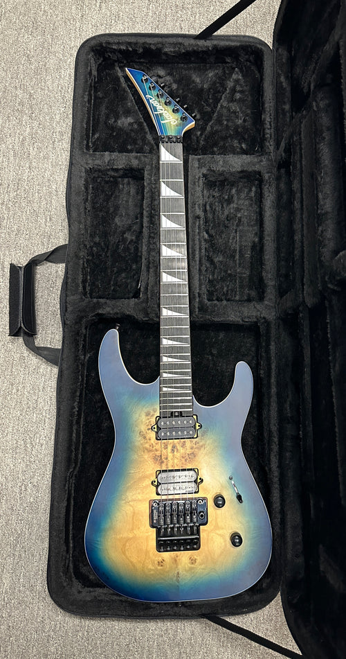 Used Jackson MJ Series Dinky DKRP (2021) - Transparent Blue Burst #00792 with Hard Case