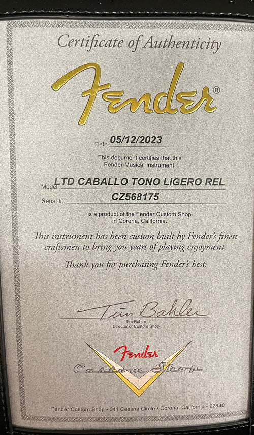 Fender Custom Shop Limited Edition Caballo Tono Ligero Relic - Aged Gold Sparkle #68175