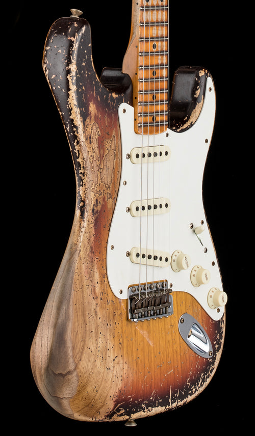 Fender Custom Shop Limited Edition Red Hot Strat Super Heavy Relic - Faded Aged Chocolate 3-Color Sunburst #67152