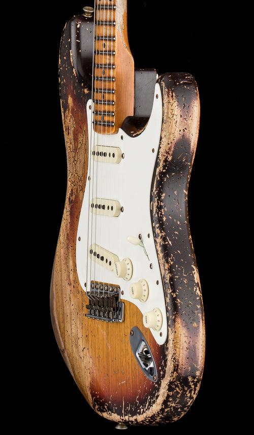 Fender Custom Shop Limited Edition Red Hot Strat Super Heavy Relic - Faded Aged Chocolate 3-Color Sunburst #67152