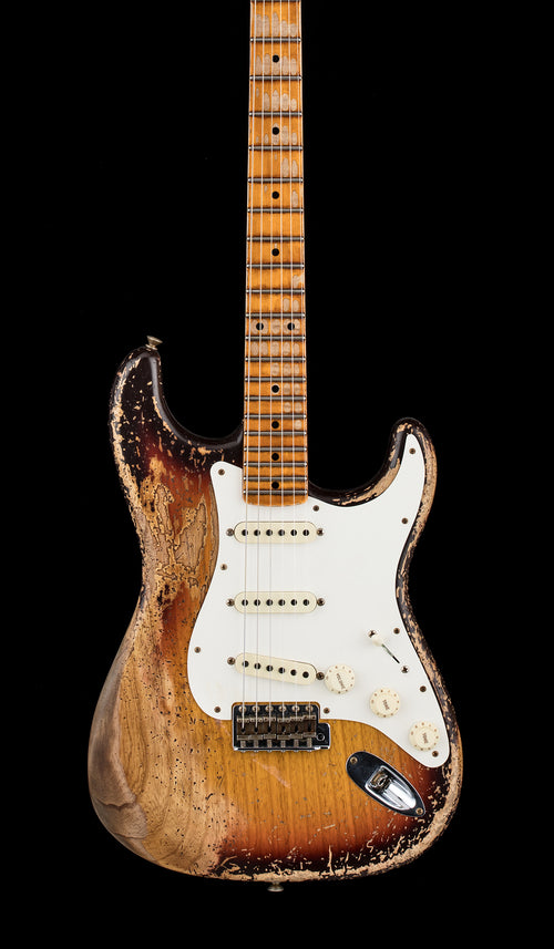 Fender Custom Shop Limited Edition Red Hot Strat Super Heavy Relic - Faded Aged Chocolate 3-Color Sunburst #67152