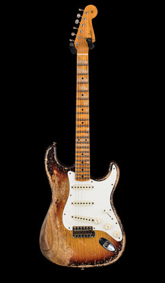 Fender Custom Shop Limited Edition Red Hot Strat Super Heavy Relic - Faded Aged Chocolate 3-Color Sunburst #67152