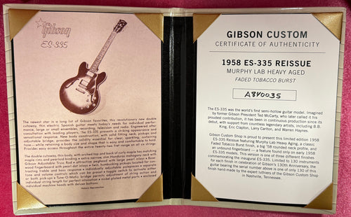 Gibson Custom Shop 1958 ES-335 Reissue - Murphy Lab Heavy Aged Faded Tobacco Burst #40035