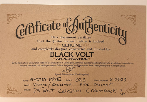 Black Volt Whitey MKIII #BV023