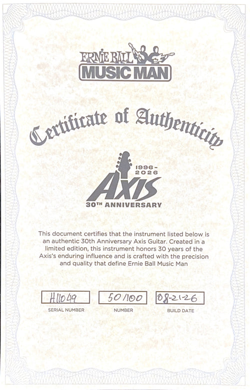 Ernie Ball Music Man Axis 30th Anniversary - Translucent Red #11049