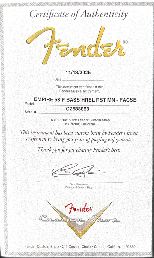 Fender Custom Shop Empire 58 Precision Bass Heavy Relic - Faded Aged Cherry Sunburst #88868