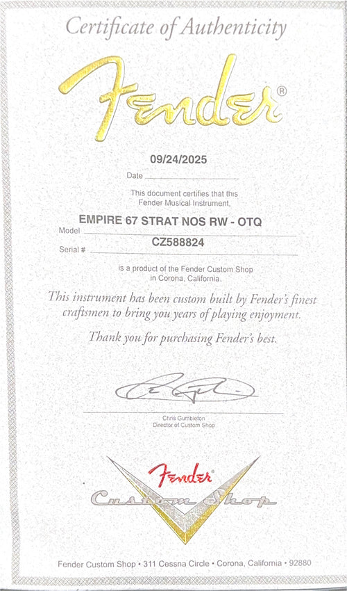 Fender Custom Shop Empire 67 Stratocaster NOS - Ocean Turquoise #88824