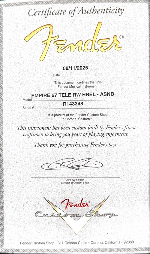 Fender Custom Shop Empire 67 Telecaster Heavy Relic - Aged Sonic Blue  #43348