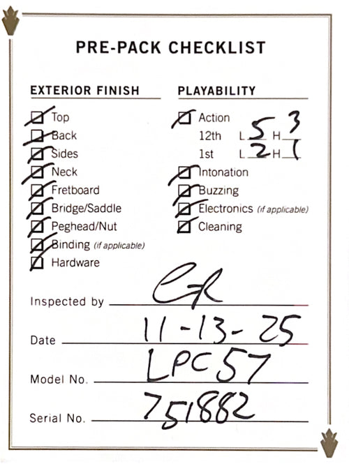 Gibson Custom Shop 1957 Les Paul Custom VOS - Ebony #51882