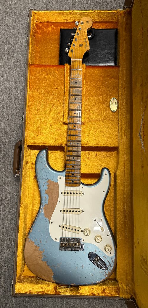 Used Fender Custom Shop Limited Edition Red Hot Stratocaster Super Heavy Relic - Super Faded Aged Lake Placid Blue (2023) #65181 with Original Hard Case