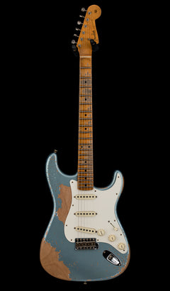Used Fender Custom Shop Limited Edition Red Hot Stratocaster Super Heavy Relic - Super Faded Aged Lake Placid Blue (2023) #65181 with Original Hard Case