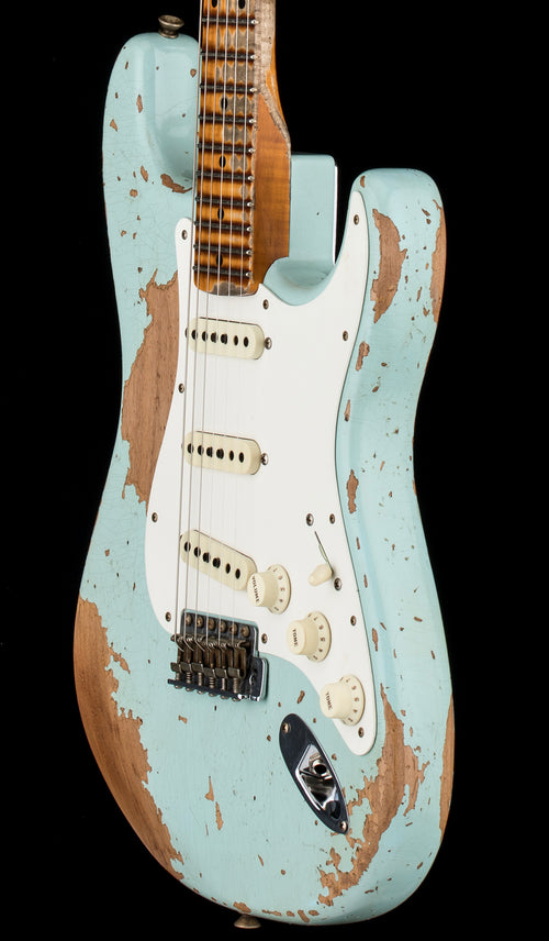 Fender Custom Shop Limited Edition Red Hot Strat Super Heavy Relic - Super Faded Aged Daphne Blue #69382