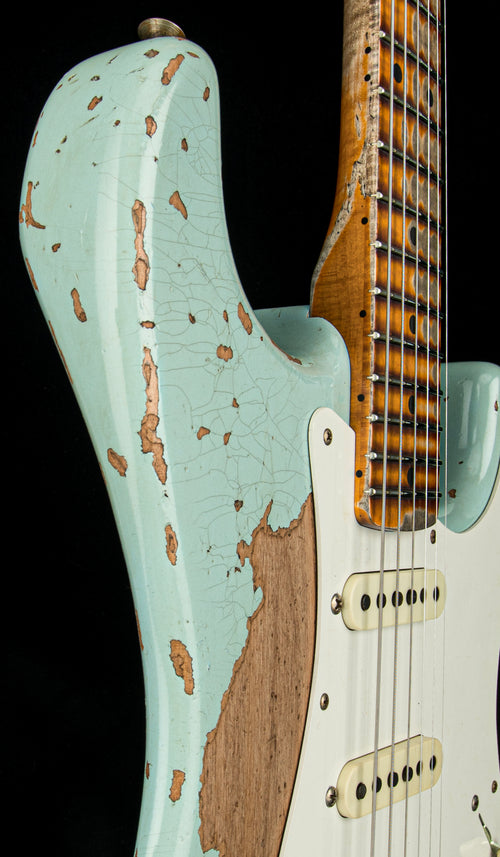 Fender Custom Shop Limited Edition Red Hot Strat Super Heavy Relic - Super Faded Aged Daphne Blue #69382