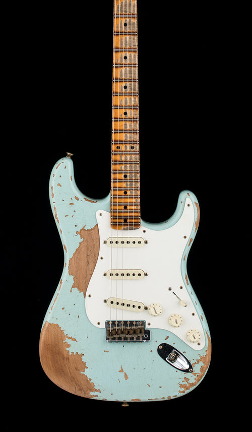 Fender Custom Shop Limited Edition Red Hot Strat Super Heavy Relic - Super Faded Aged Daphne Blue #69382