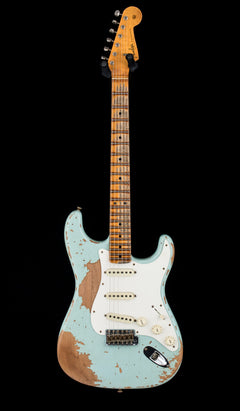 Fender Custom Shop Limited Edition Red Hot Strat Super Heavy Relic - Super Faded Aged Daphne Blue #69382