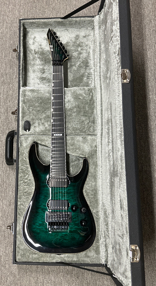 ESP E-II Horizon FR-7 - Black Turquoise Burst #ES7372243 (Factory Demonstration Model)