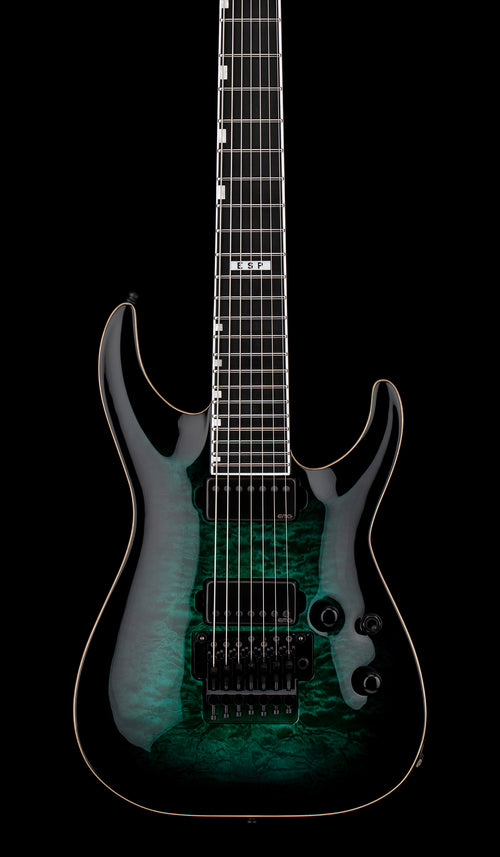 ESP E-II Horizon FR-7 - Black Turquoise Burst #ES7372243 (Factory Demonstration Model)