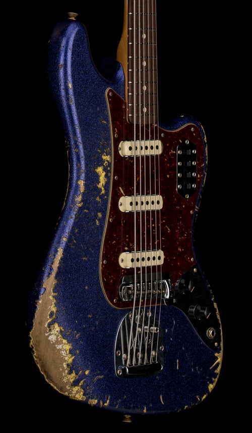 Fender Custom Shop Bass VI Heavy Relic - Purple Sparkle/Graffiti Yellow #43396