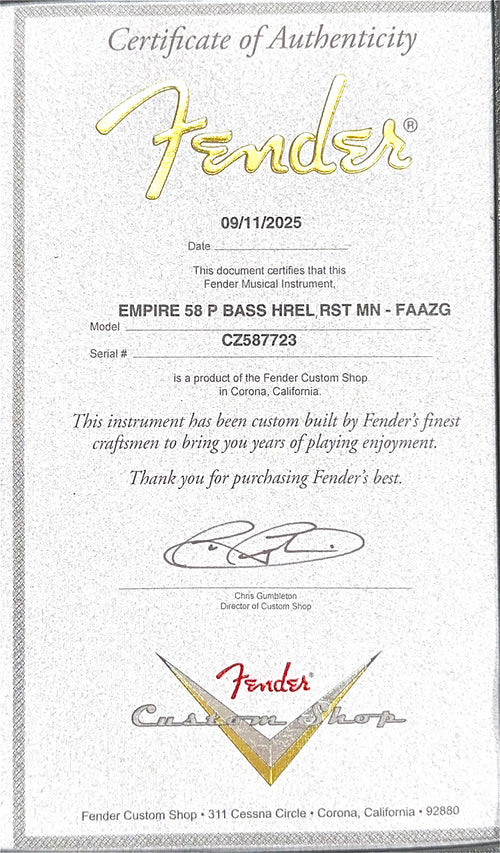 Fender Custom Shop Empire 58 Precision Bass Heavy Relic - Faded Aged Aztec Gold #87723