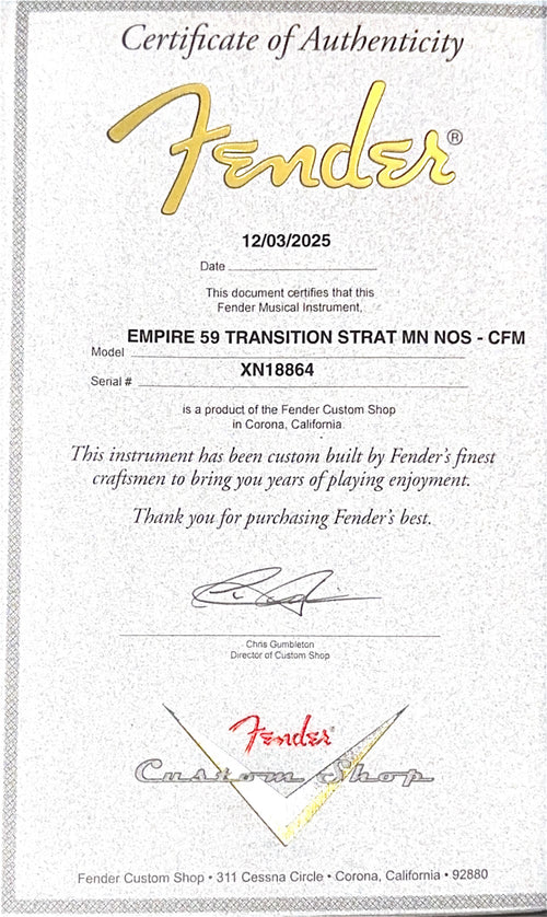 Fender Custom Shop Empire 59 Transition Stratocaster NOS - Charcoal Frost Metallic #18864