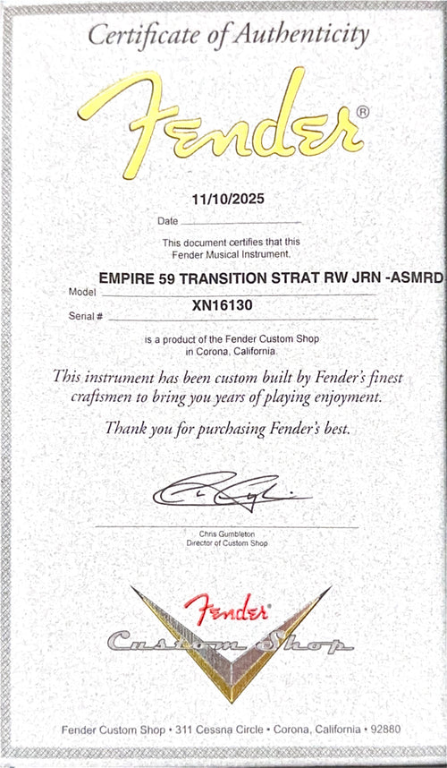 Fender Custom Shop Empire 59 Transition Stratocaster Journeyman Relic - Aged Seminole Red #16130