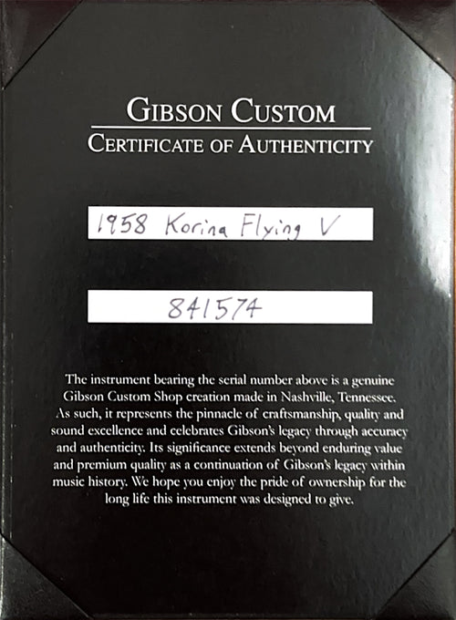 Gibson Custom 1958 Korina Flying V - Natural #41574