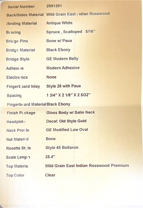 Martin Custom Shop HD-28 Style Wild Grain Rosewood #91291 (Empire Music Spec)