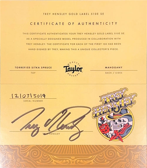 Taylor Trey Hensley Gold Label 510e Special Edition #15019 (NAMM 2026)