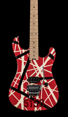 Used EVH Striped Series 5150 (2019) - Red with Black and White Stripes #01417