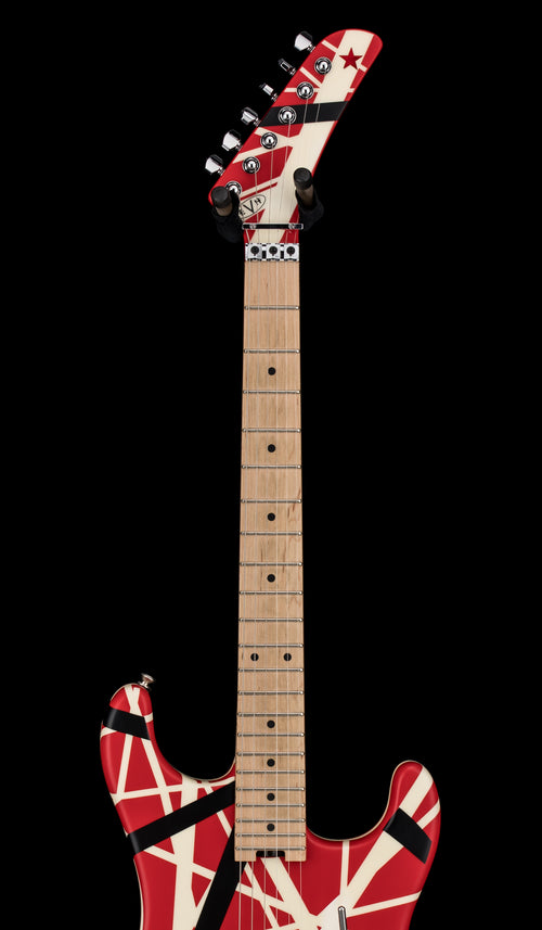 Used EVH Striped Series 5150 (2019) - Red with Black and White Stripes #01417