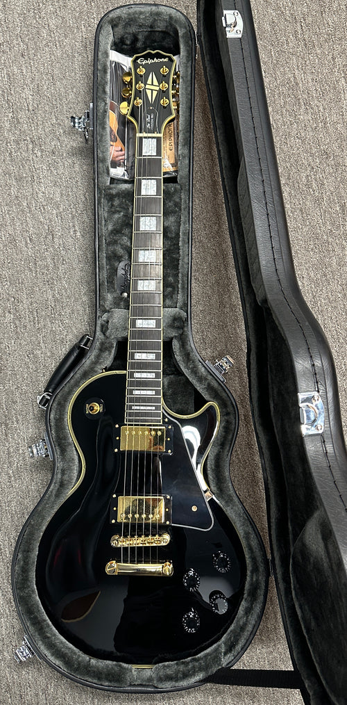 Used Epiphone Les Paul Custom Pro (2019) - Ebony #22823 with Hard Case