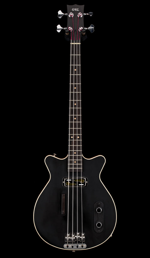 Used Grez Guitars Custom Mendocino Short Scale Bass - Satin Black #1805 with Original Gig Bag