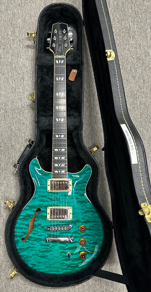 Used Hamer Custom Shop Artist Custom (2004) - Transparent Teal #53727 with Original Hard Case