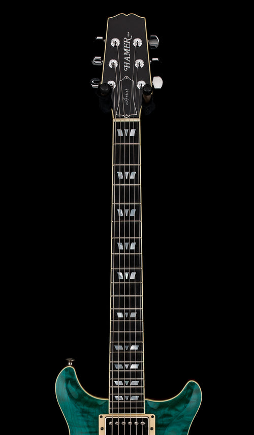 Used Hamer Custom Shop Artist Custom (2004) - Transparent Teal #53727 with Original Hard Case