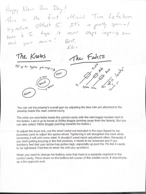 Used L.E.H. Tim Lefebvre Offset 5 - Olympic White #137 with Hard Case