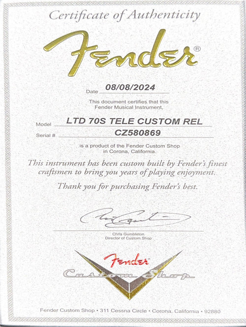 Fender Custom Shop Limited Edition 70s Telecaster Custom Relic - Aged White Blonde #80869