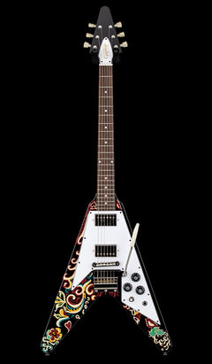 Epiphone Jimi Hendrix Signature "Love Drops" Flying V - Ebony #20514