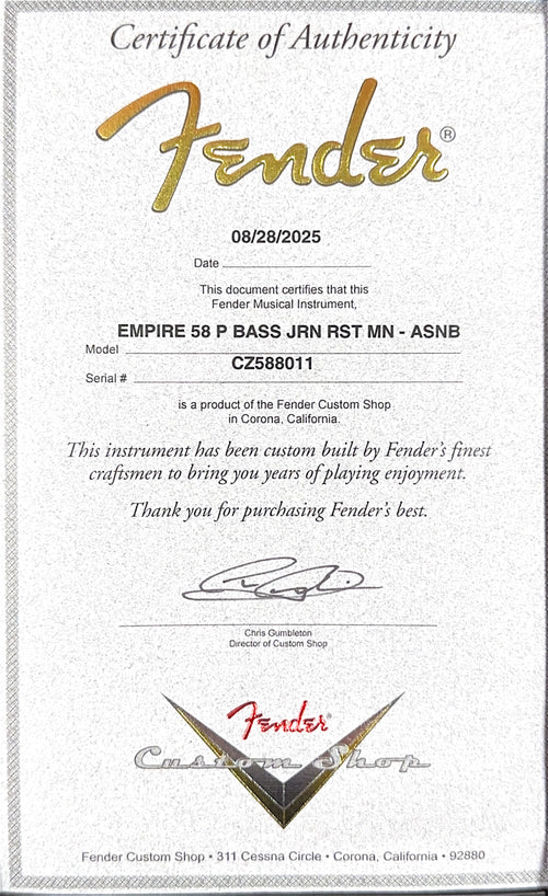 Fender Custom Shop Empire 58 Precision Bass Journeyman Relic - Aged Sonic Blue #88011