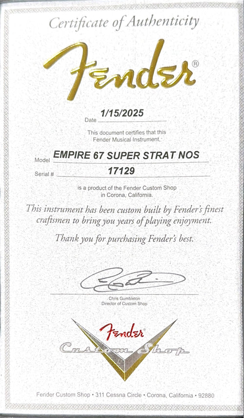 Fender Custom Shop Empire 67 Super Stratocaster HSS NOS - Arctic White #17129