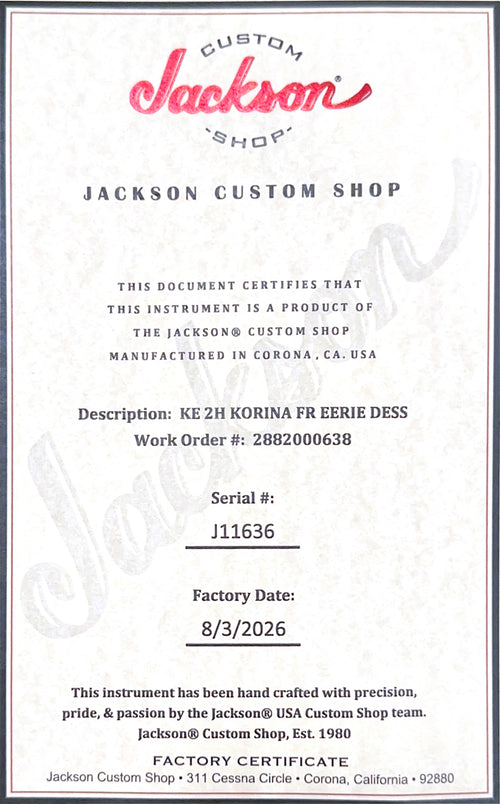 Jackson Custom Shop Korina KE 2H FR - Eerie Dess Swirl (Empire Music Spec)