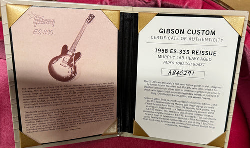 Gibson Custom Shop 1958 ES-335 Reissue - Murphy Lab Heavy Aged Faded Tobacco Burst #40291