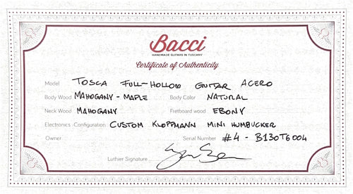 Bacci Tosca Acero Maple - Natural #04 (NAMM 2026)