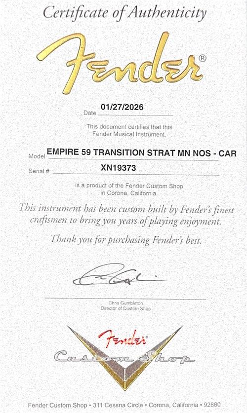Fender Custom Shop Empire 59 Transition Stratocaster NOS - Candy Apple Red #19373