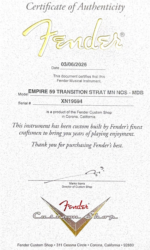 Fender Custom Shop Empire 59 Transition Stratocaster NOS - Midnight Blue #19694
