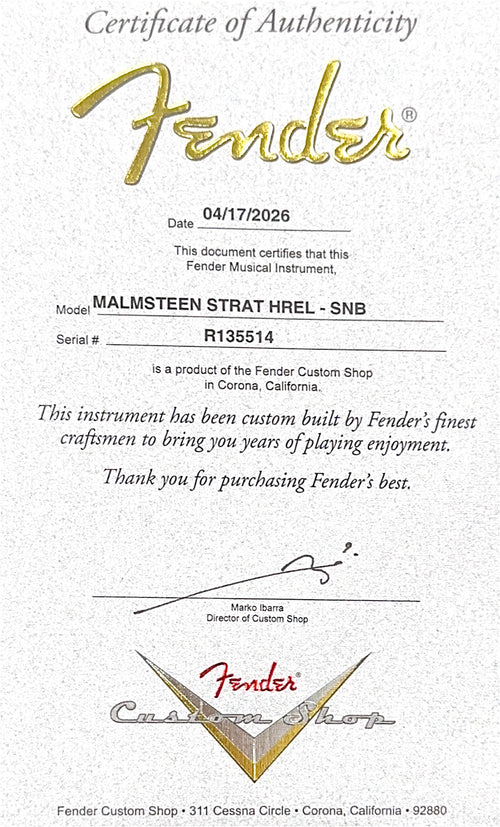 Fender Custom Shop Yngwie Malmsteen Signature Stratocaster Heavy Relic - Sonic Blue #35514