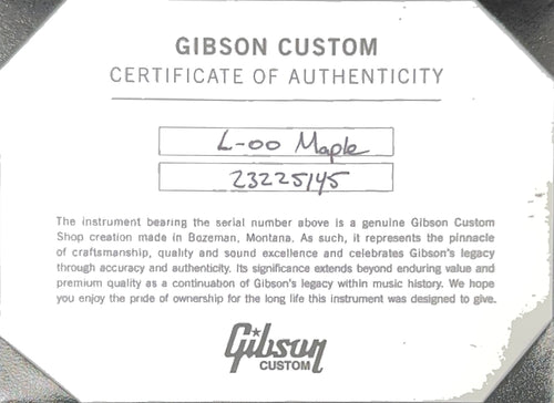Gibson Custom Shop L-00 Maple - Cherry #25145